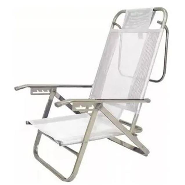 Reposera Descansar 5 Posic. Alum. Oval Blanca (80005)