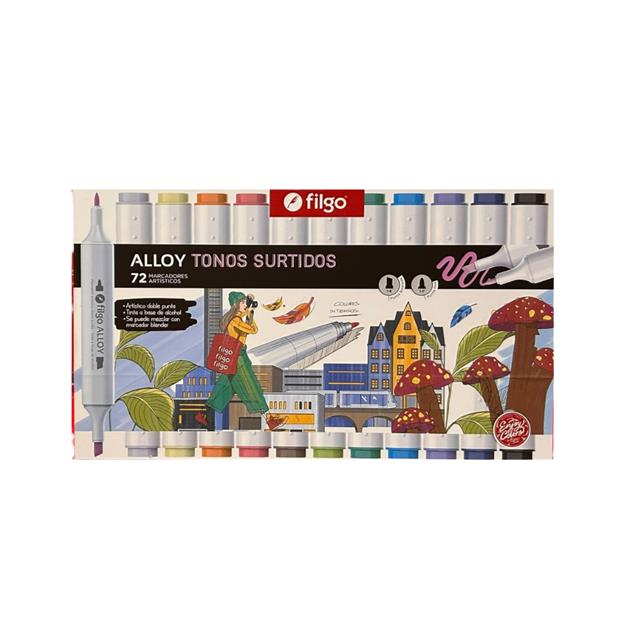 Estuche Marcador Filgo Alloy Permanente Doble Punta X 72 unidades (5798)